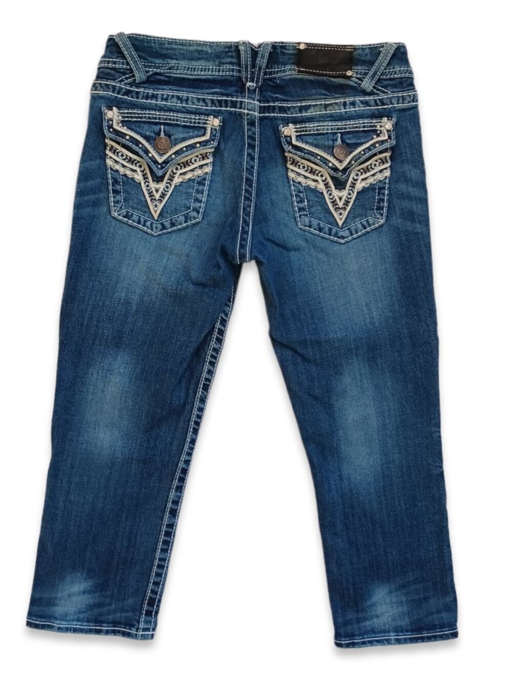 Vigoss Jeans The New York Capri Midrise Cropped Dark Wash Stretch Juniors Size 7